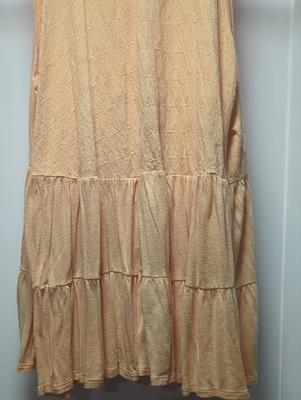 Free People Peach Tiered Mini Dress